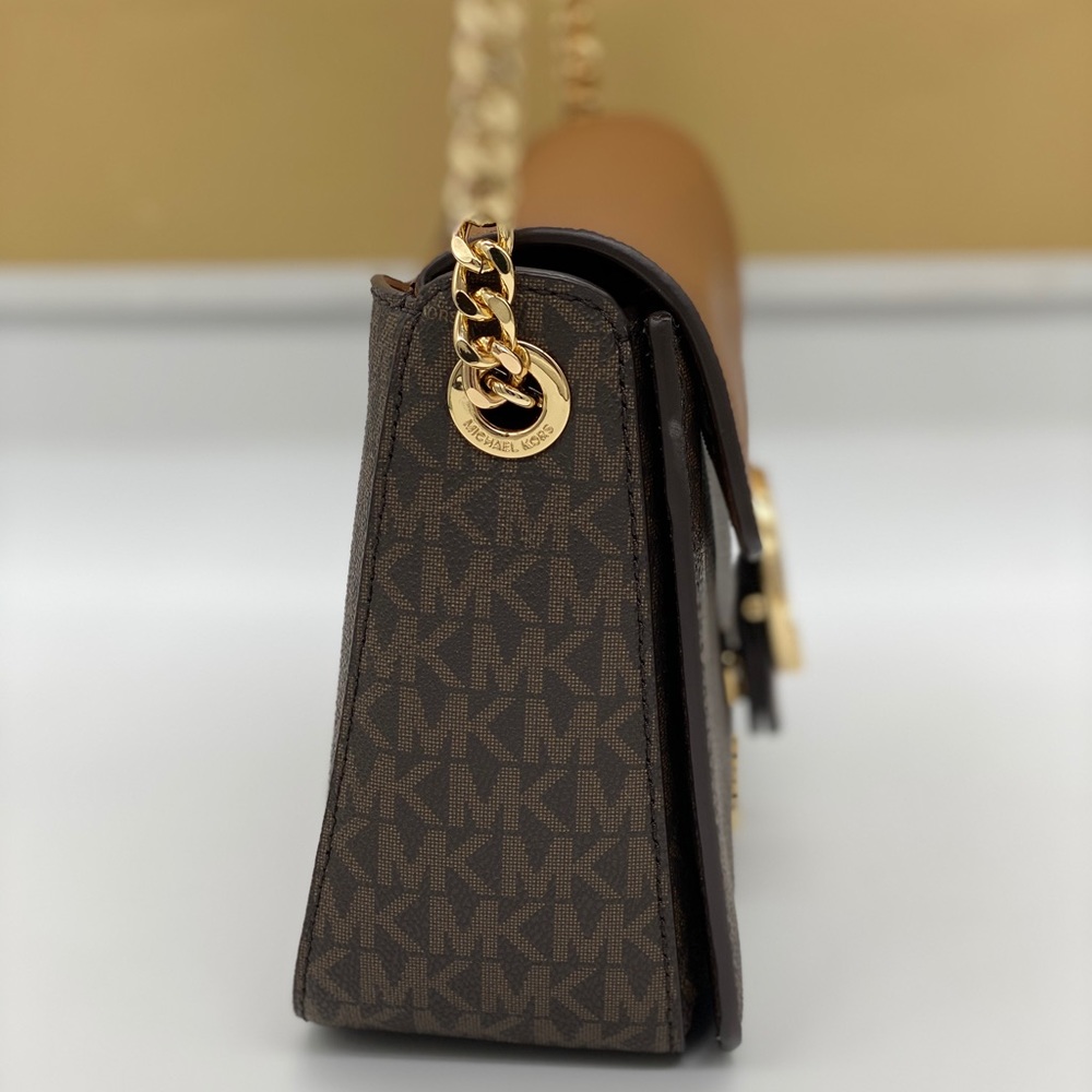 MICHAEL KORS WANDA MEDIUM SHOULDER CROSSBODY BROWN - Picture 6 of 16